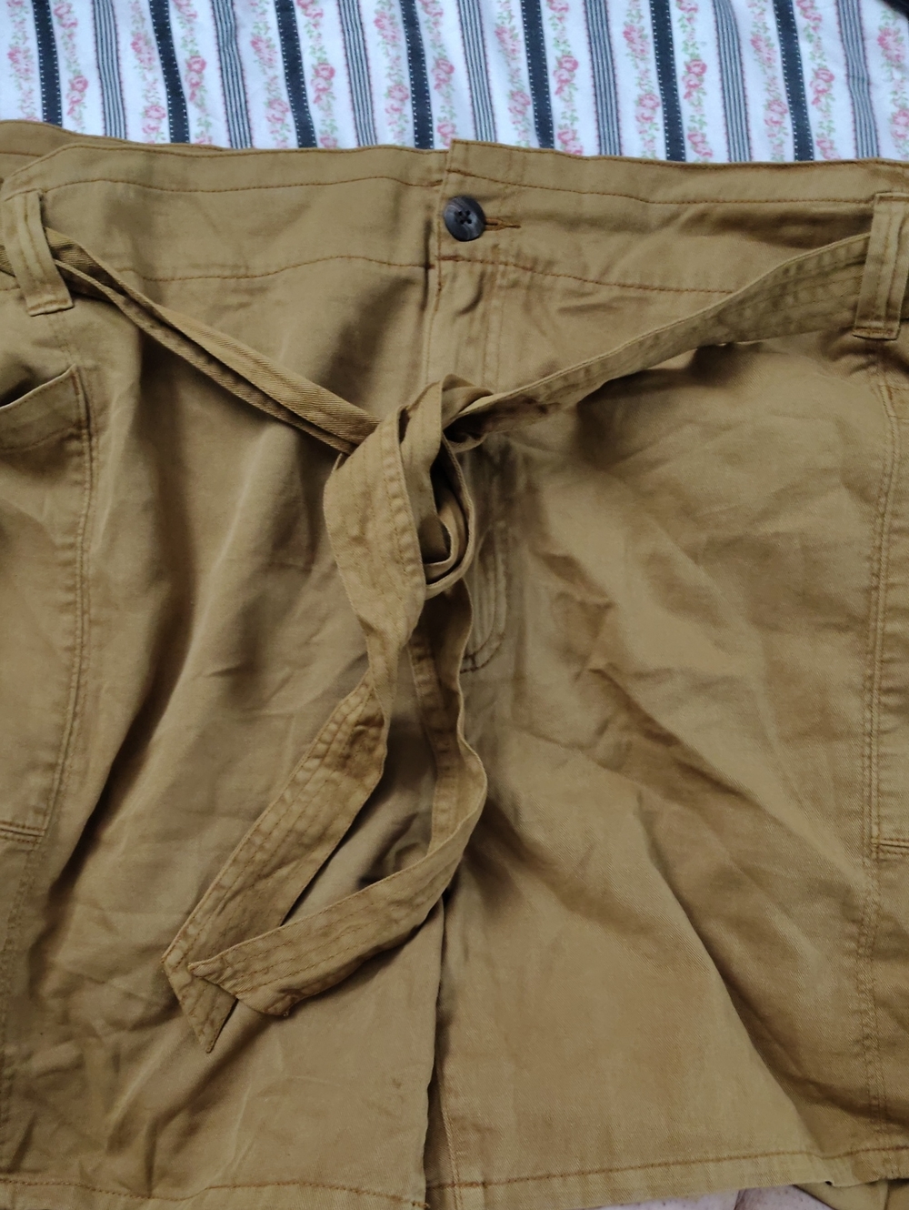 Old Navy Tan Skirt with Front Tie Detail